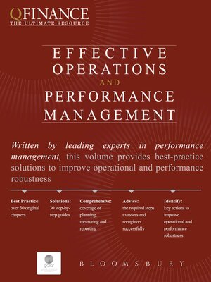 cover image of Effective Operations and Performance Management